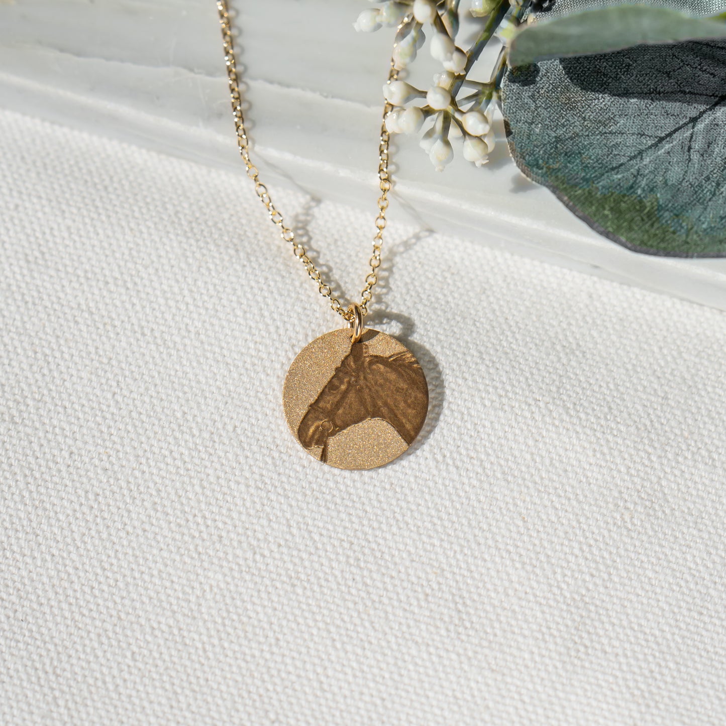 Gold Filled - Image Disc Necklace - Pets Pendant