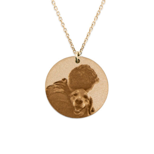 Gold Filled - Image Disc Necklace - Pets Pendant