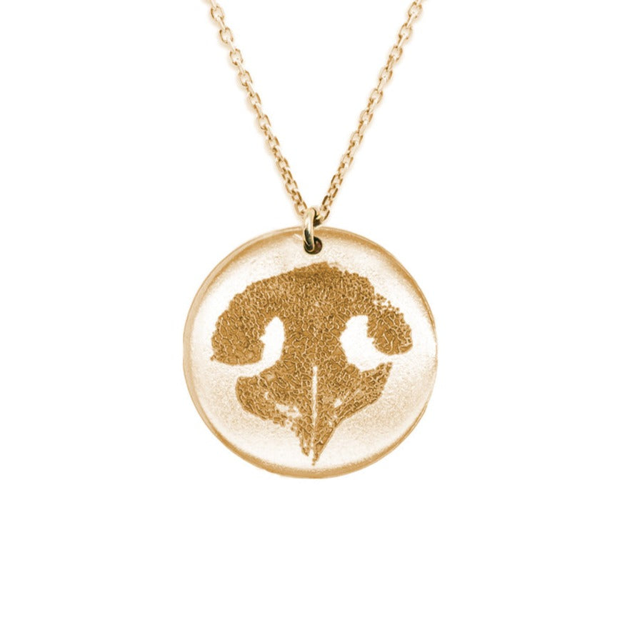 14kt Gold - Image Disc Necklace - Pets Pendant