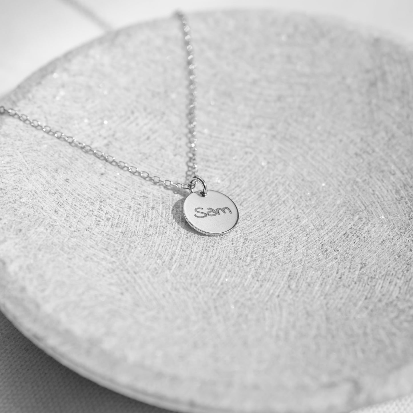 Sterling Silver - Image Disc Necklace - Pets Pendant