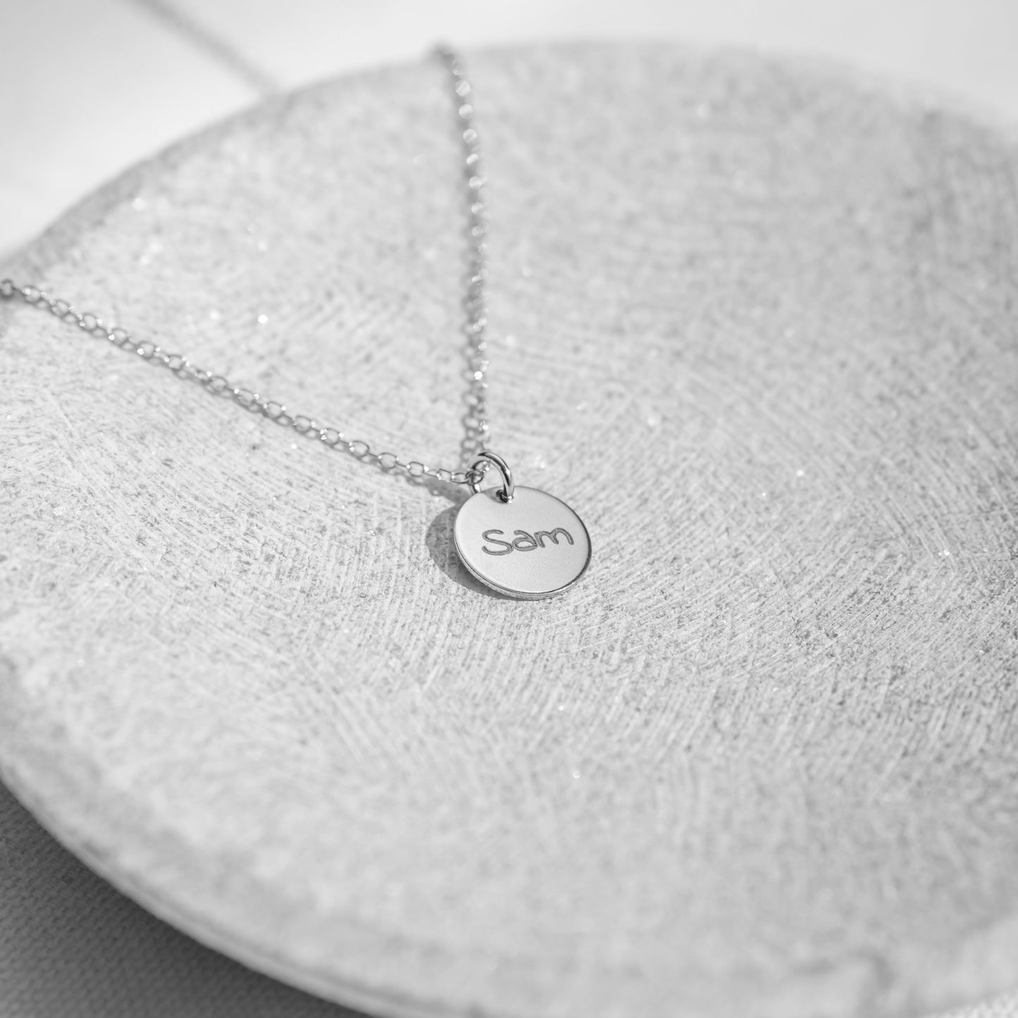 14k White Gold - Image Disc Necklace - Pets Pendant