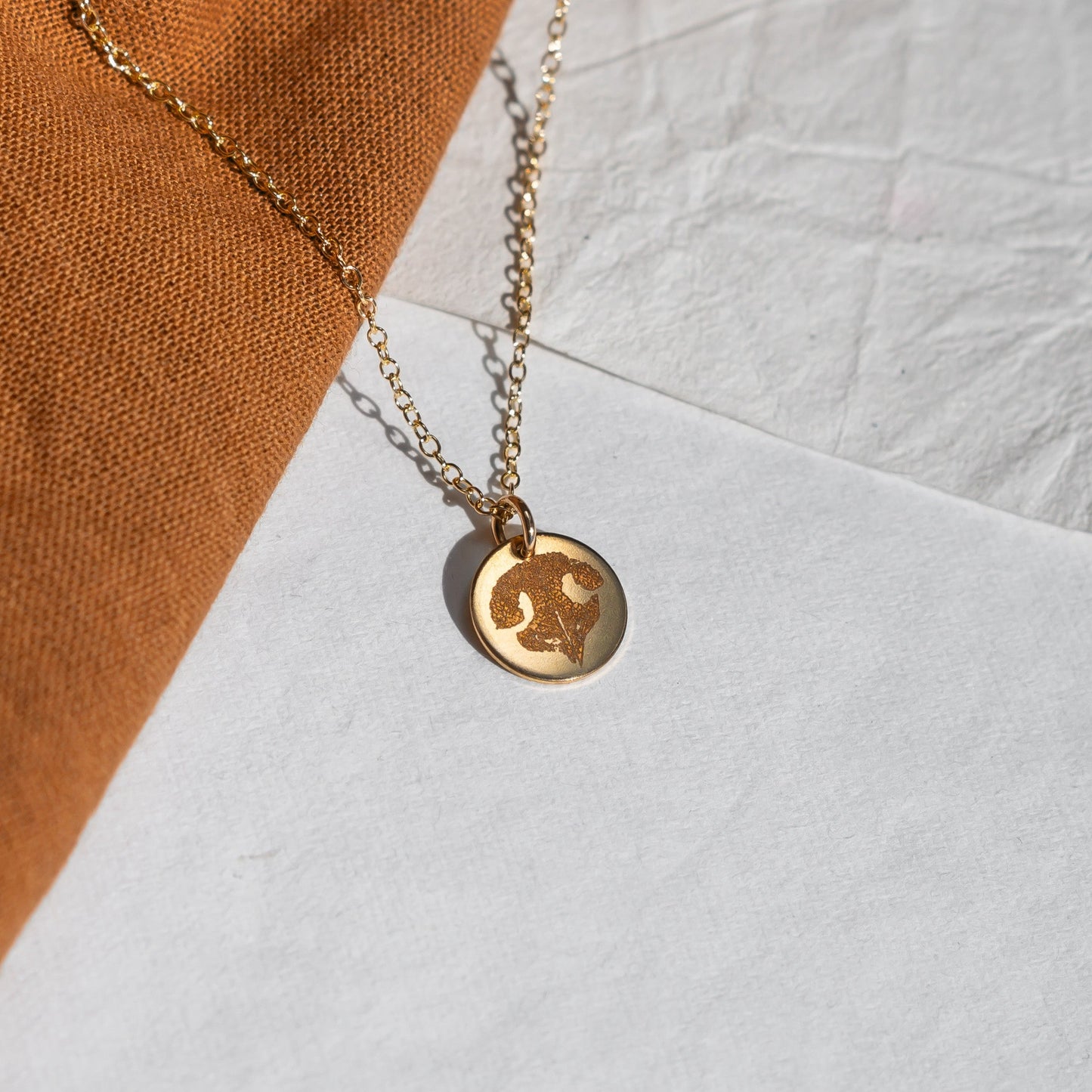 Gold Filled - Image Disc Necklace - Pets Pendant