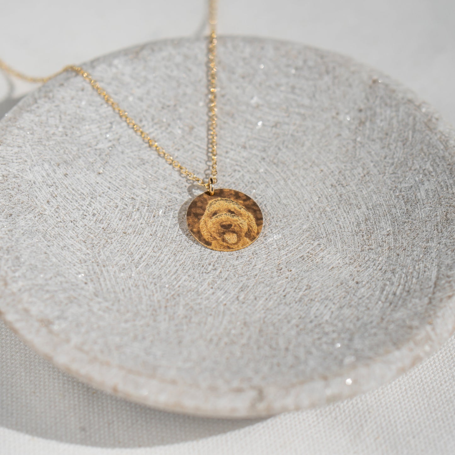 Gold Filled - Image Disc Necklace - Pets Pendant