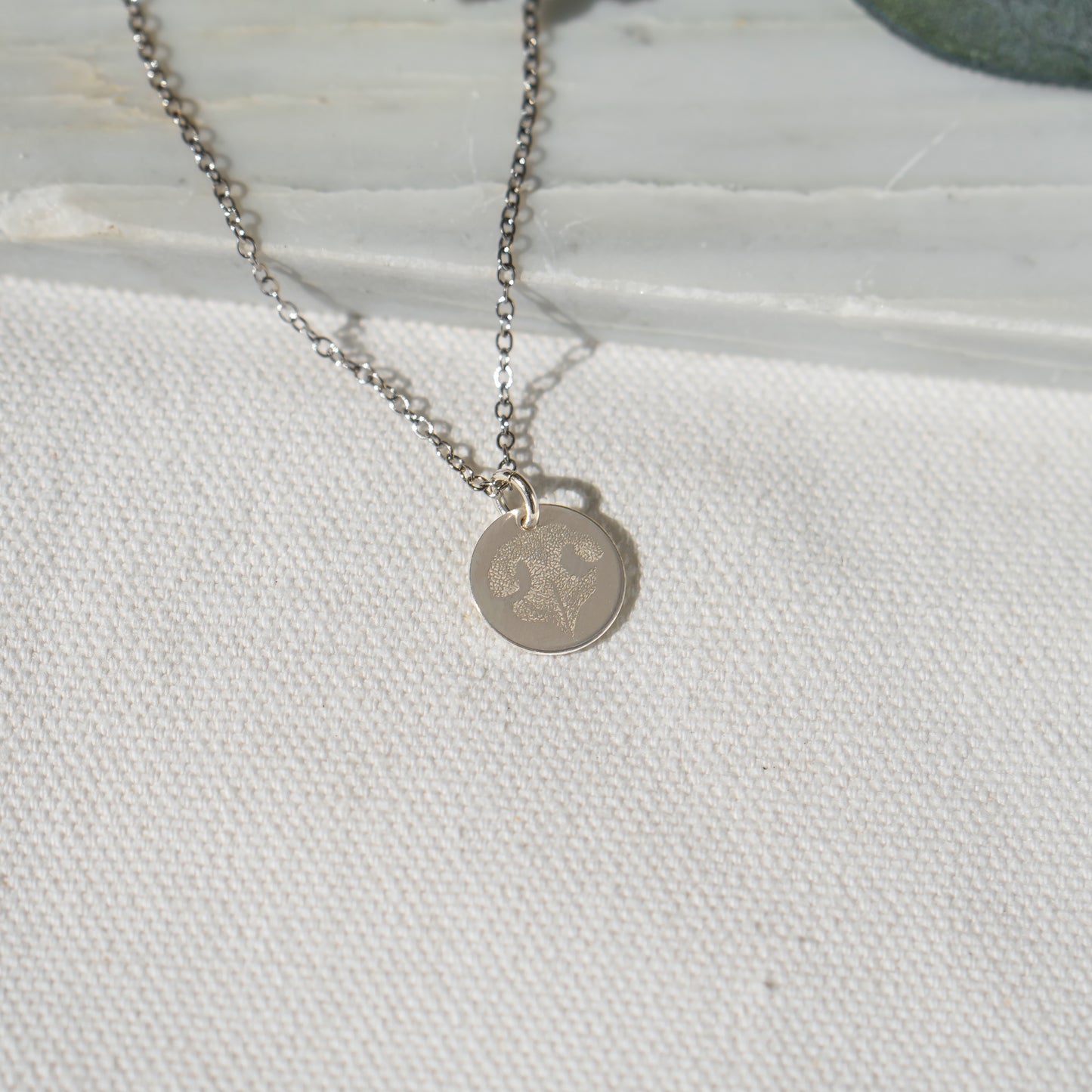 Sterling Silver - Image Disc Necklace - Pets Pendant