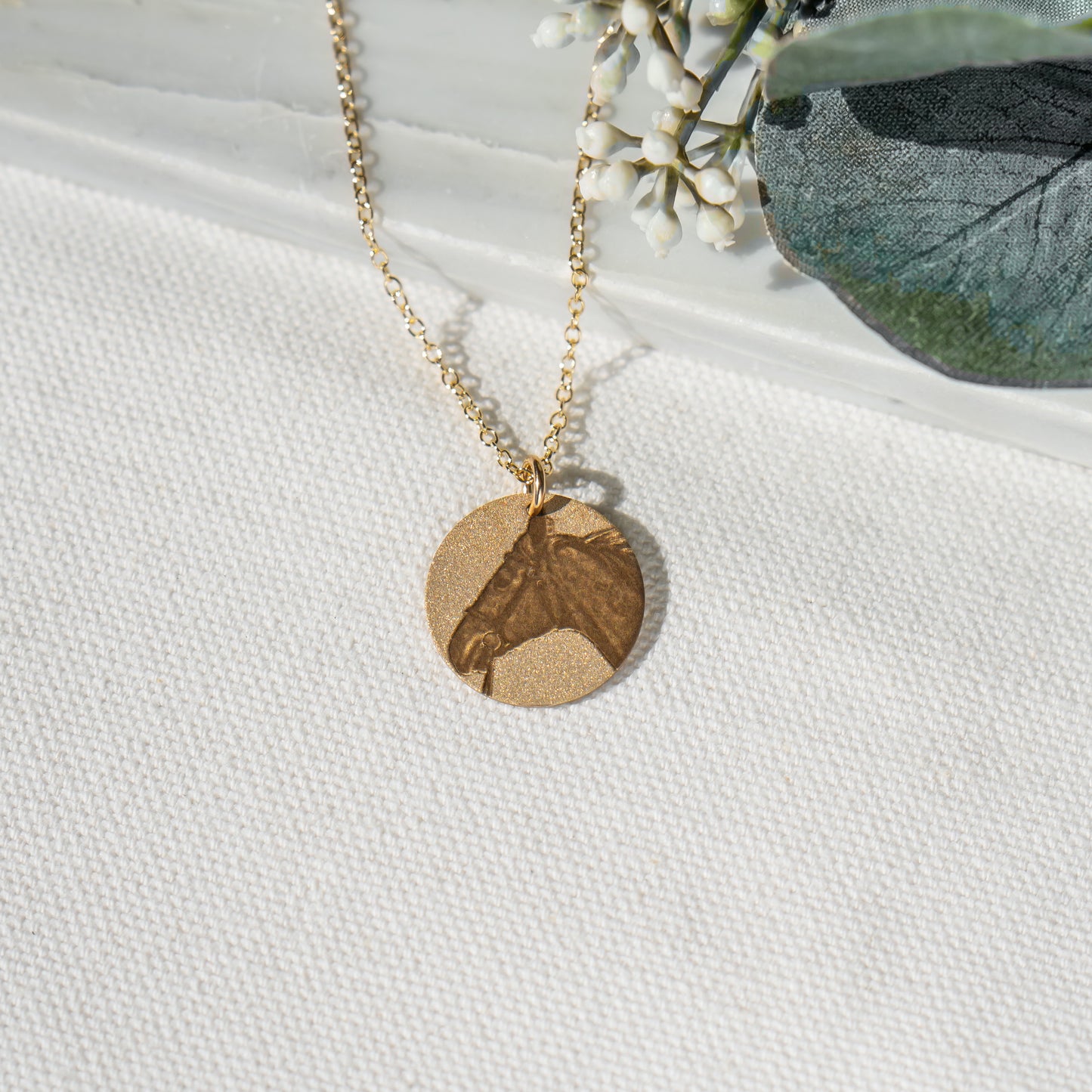 Gold Filled - Image Disc Necklace - Pets Pendant